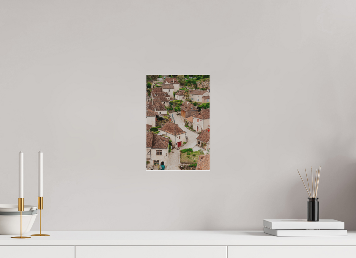20 x 30 cm, Plexi Fine Art Blanc Village perché sur les hauteurs