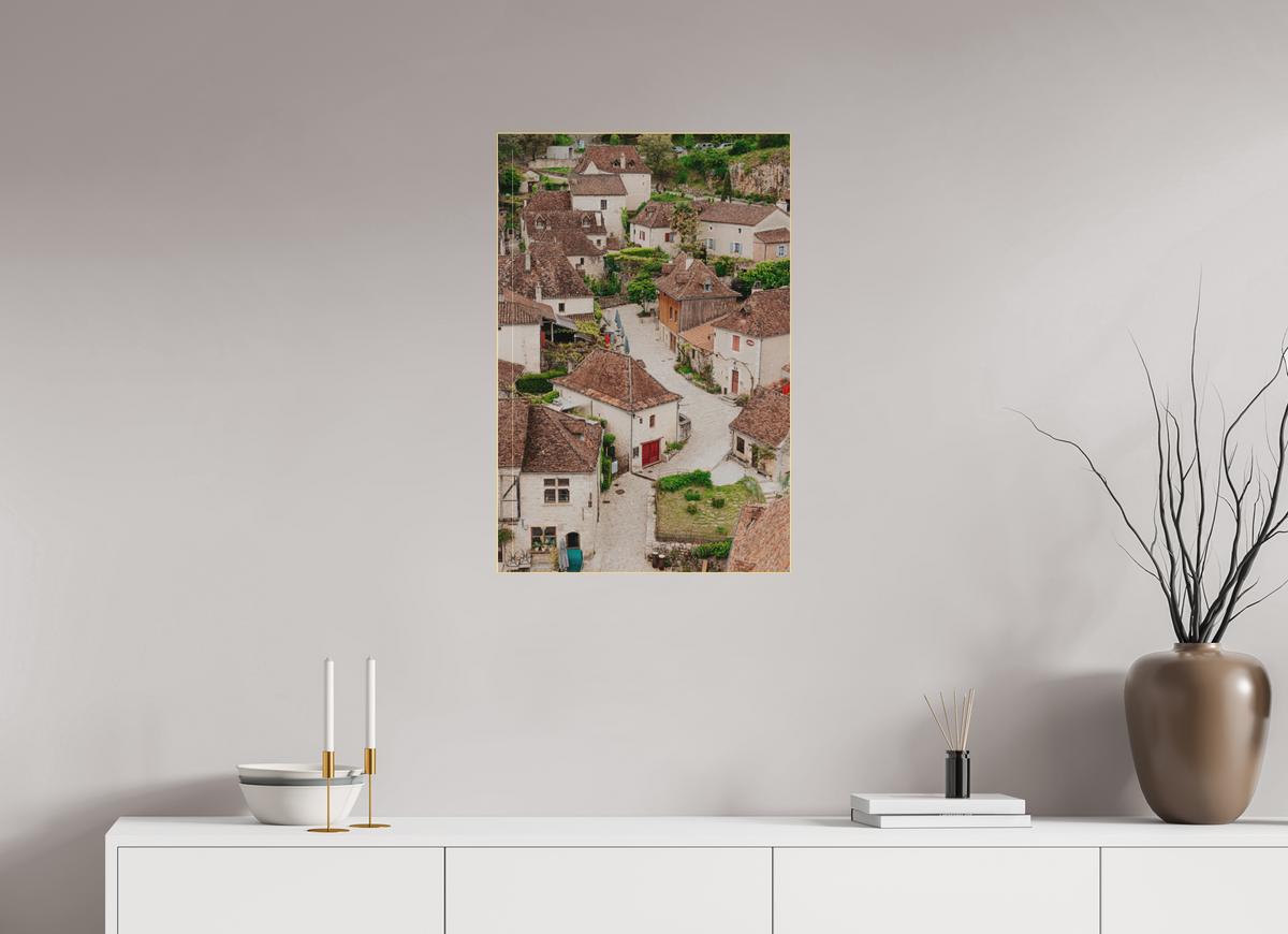 50 x 75 cm, Plexi Fine Art OR Village perché sur les hauteurs