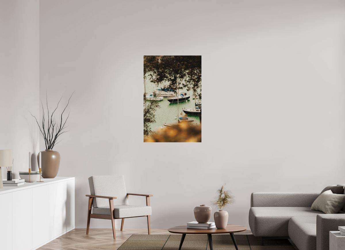 70 x 105 cm, Plexi Fine Art Blanc Les bateaux de Pornic