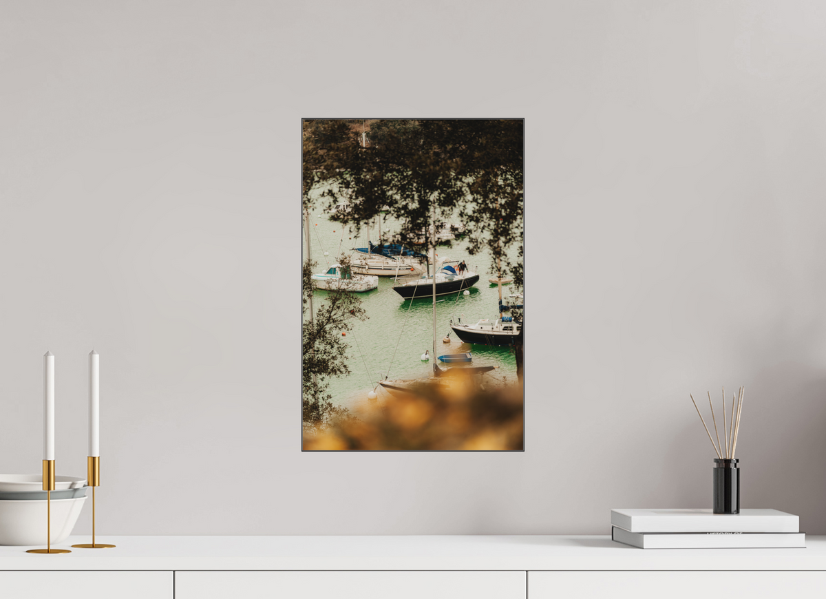 30 x 45 cm, Plexi Fine Art NOIR Les bateaux de Pornic
