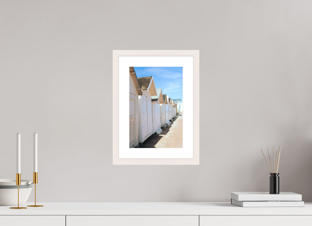 20 x 30 cm, cadre 4 blanc Cabines de plage