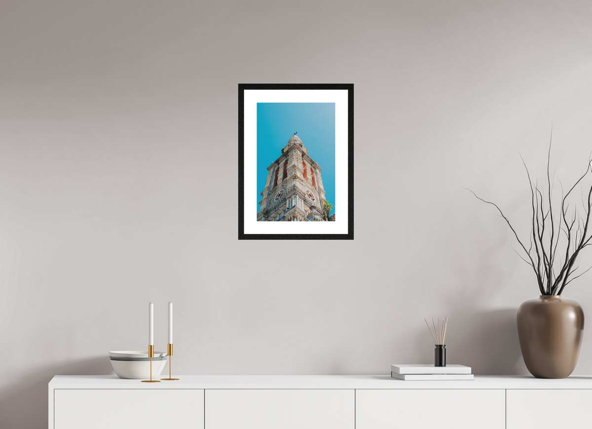 30 x 45 cm, Cadre 5 noir Temple tamoul