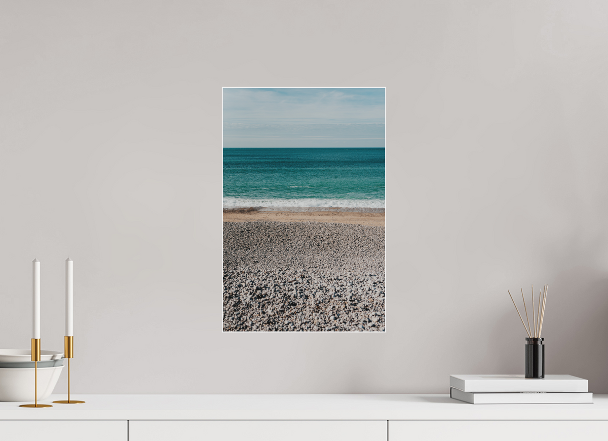 30 x 45 cm, Plexi Fine Art Blanc Mer & Galets