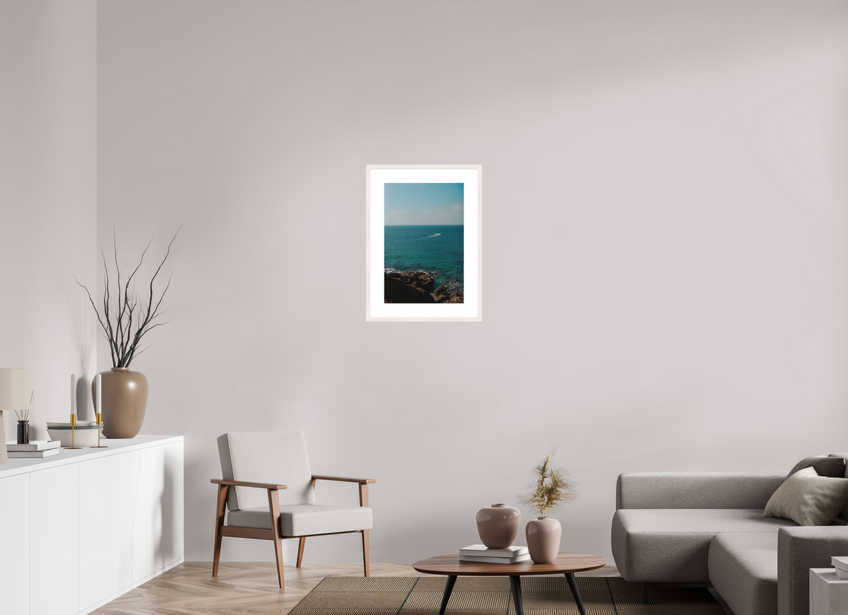 40 x 60 cm, cadre 7 blanc Adieu petit Bateau