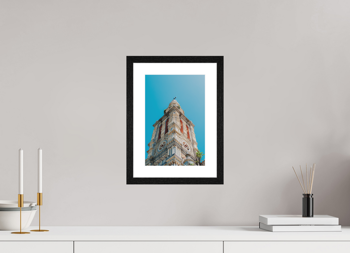20 x 30 cm, Cadre 4 noir Temple tamoul