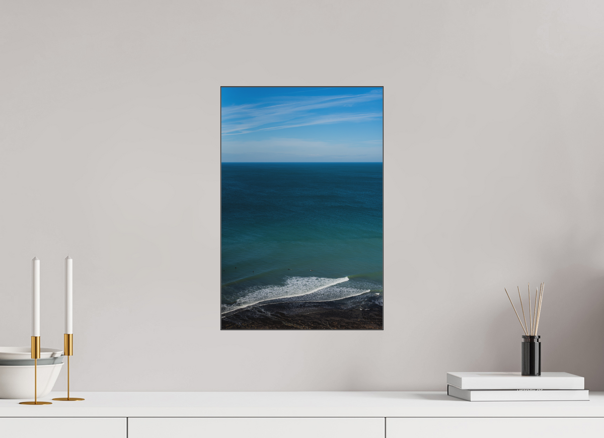 30 x 45 cm, Plexi Fine Art NOIR Des surfeurs & des vagues