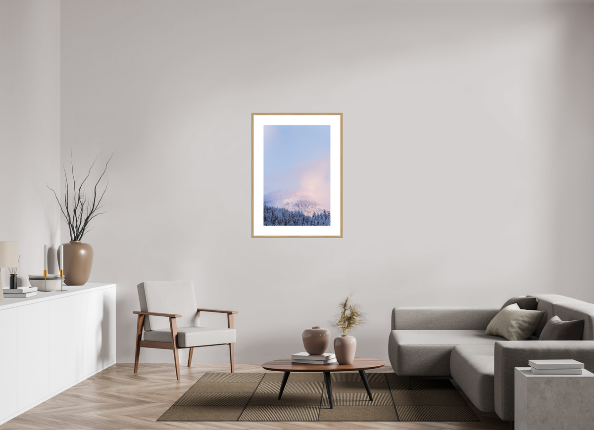 60 x 90 cm, cadre 9 naturel Forêt blanche