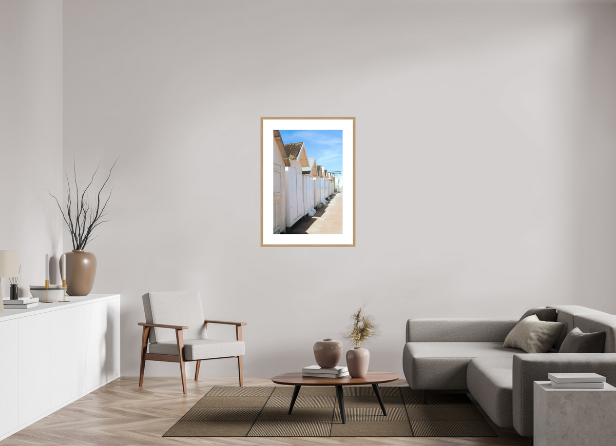 60 x 90 cm, cadre 9 naturel Cabines de plage
