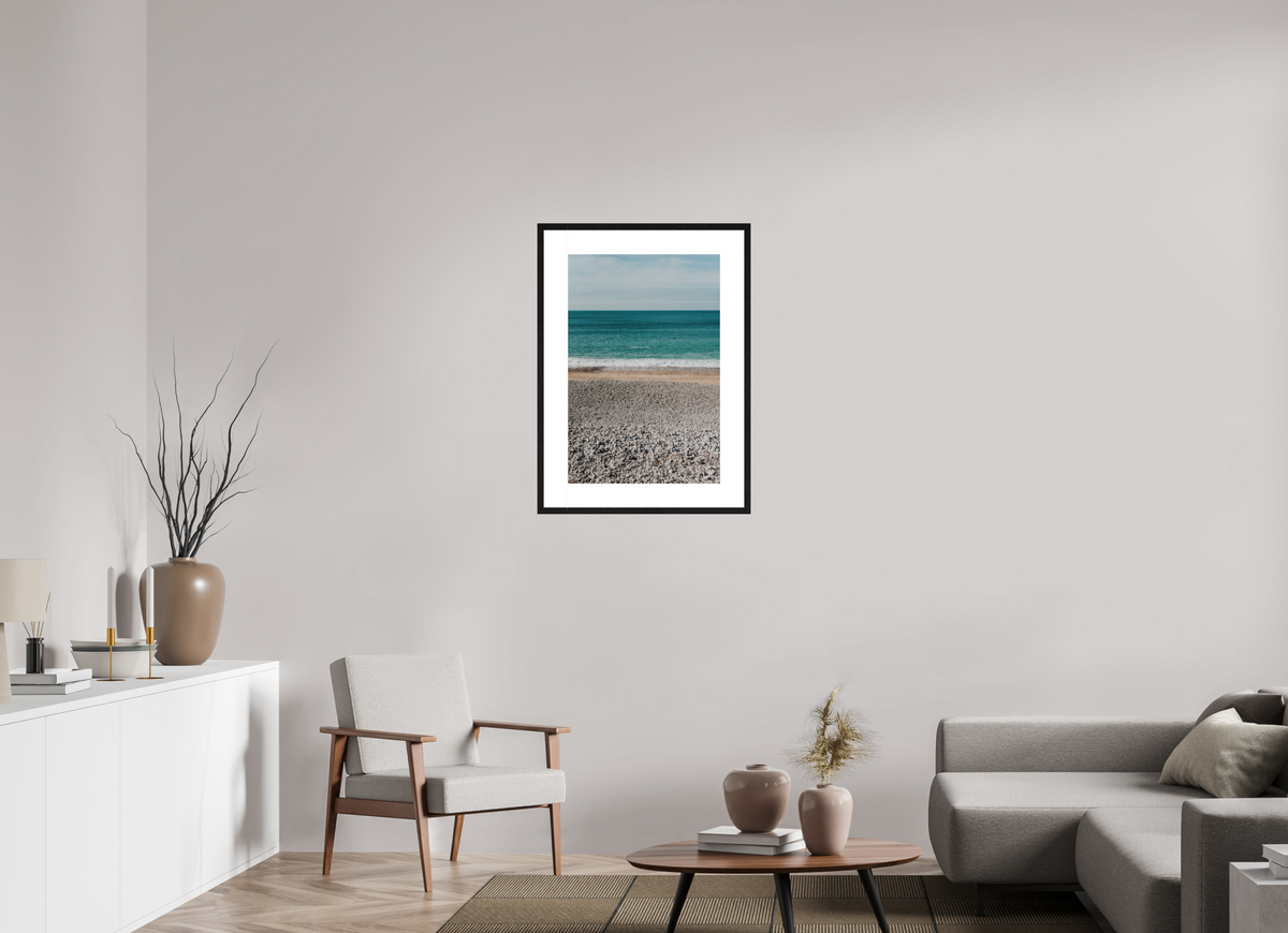 50 x 75 cm, cadre 8 noir Mer & Galets