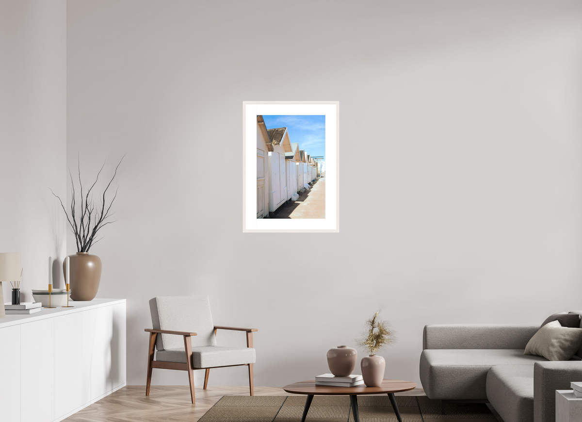 50 x 75 cm, cadre 8 blanc Cabines de plage