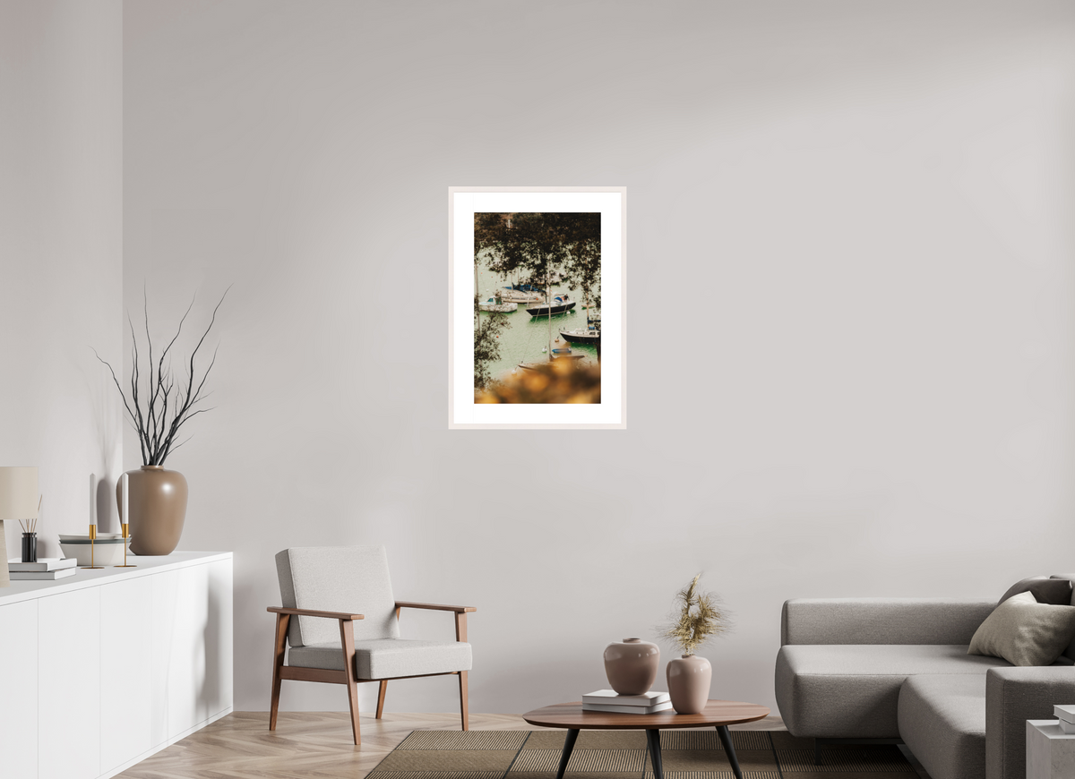 50 x 75 cm, cadre 8 blanc Les bateaux de Pornic