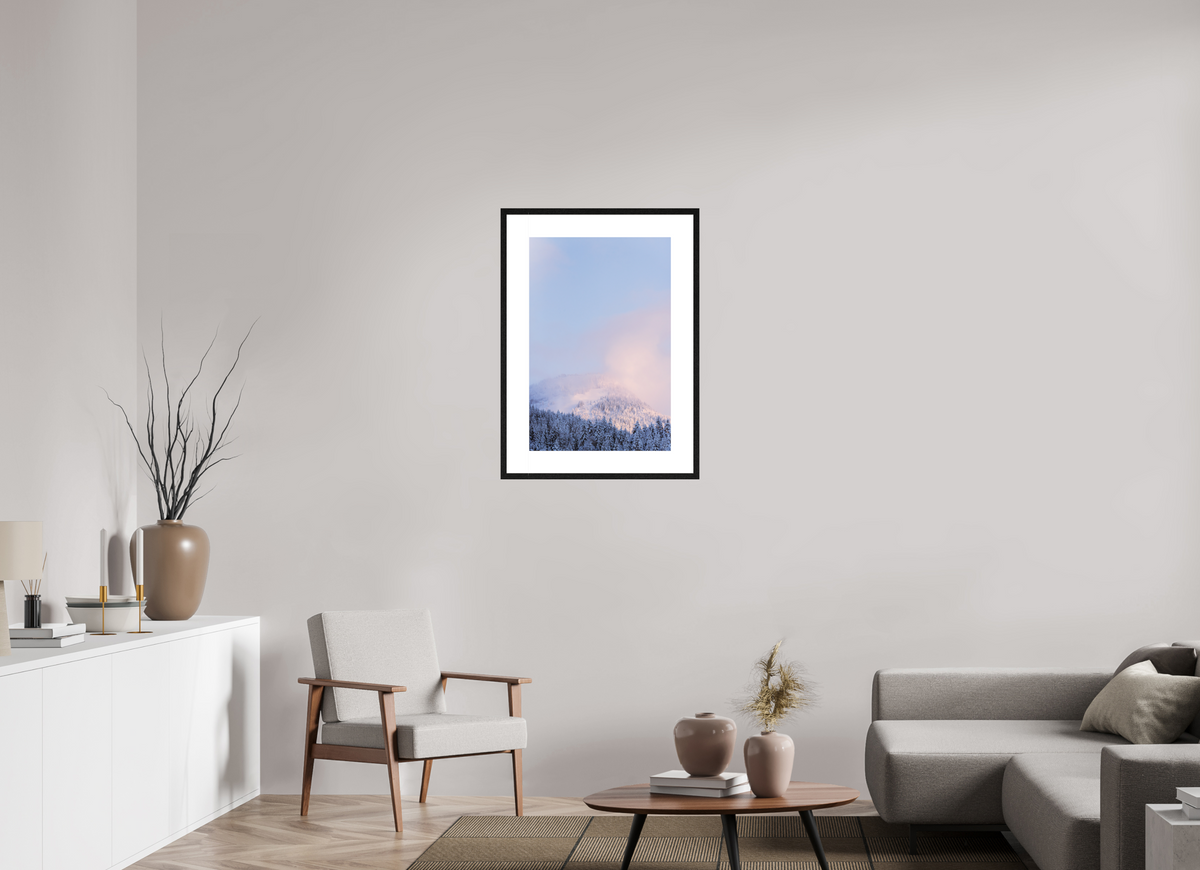 50 x 75 cm, cadre 8 noir Forêt blanche