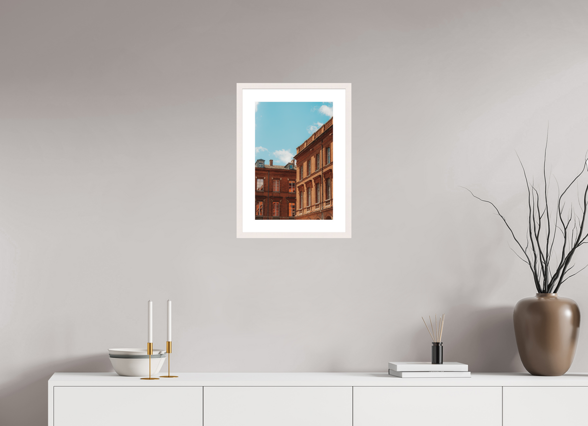 30 x 45 cm, Cadre 5 blanc Architecture toulousaine