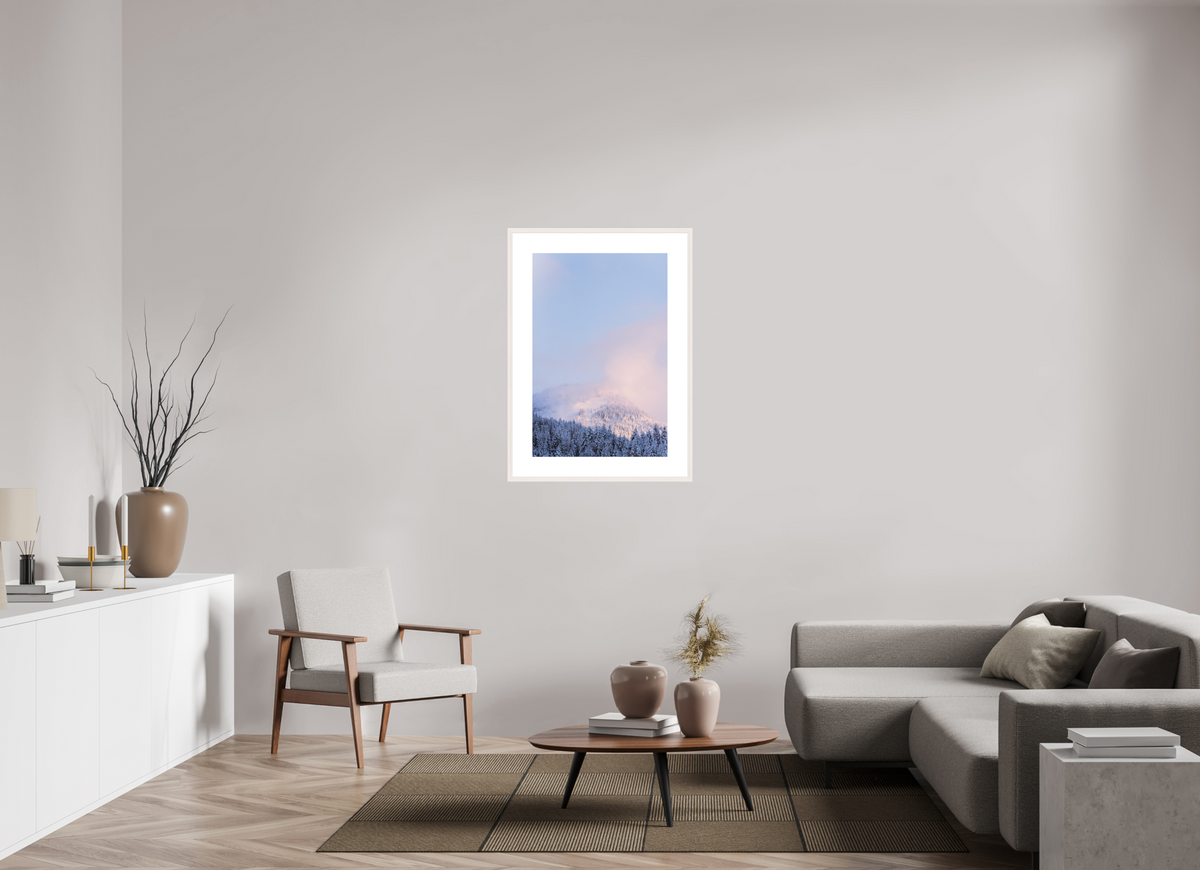 60 x 90 cm, cadre 9 blanc Forêt blanche