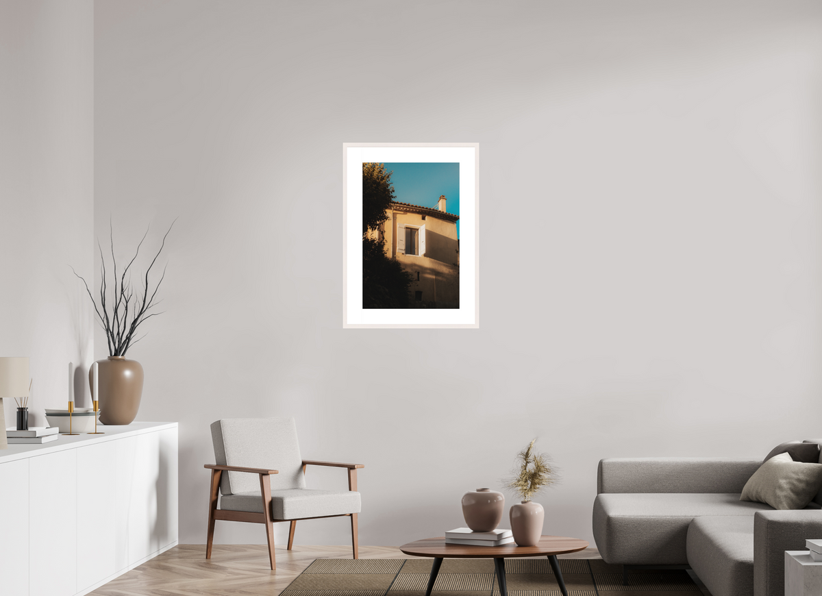 50 x 75 cm, cadre 8 blanc Lumière dorée & Fenêtre