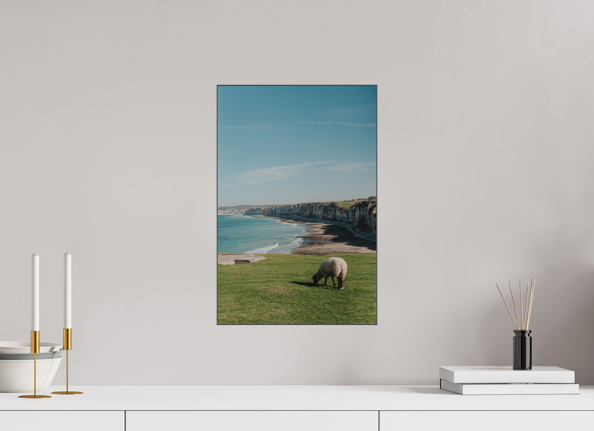 30 x 45 cm, Plexi Fine Art NOIR Mouton & Falaises normandes