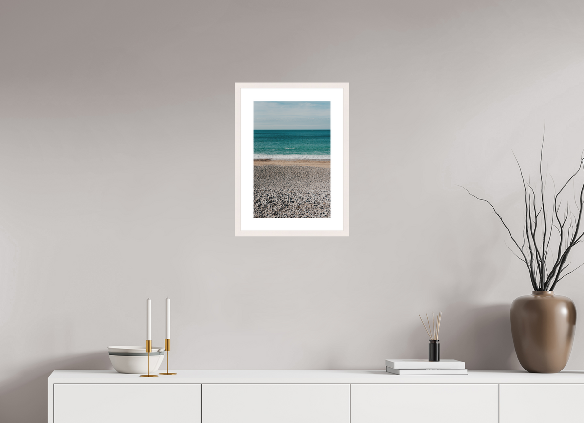 30 x 45 cm, Cadre 5 blanc Mer & Galets