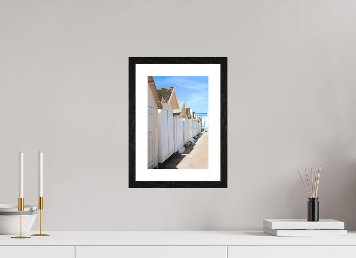20 x 30 cm, Cadre 4 noir Cabines de plage