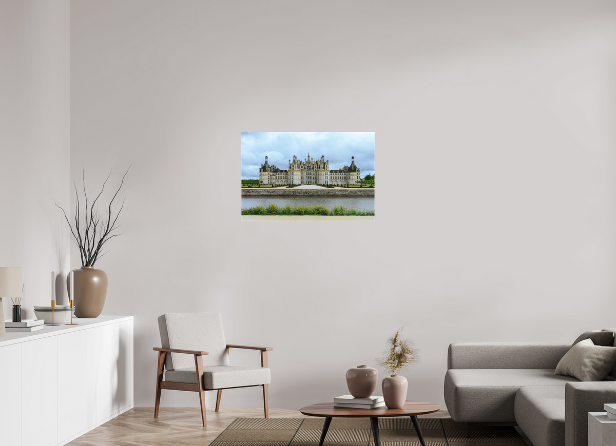 90 x 60 cm, Plexi Fine Art Blanc Le Château de Chambord