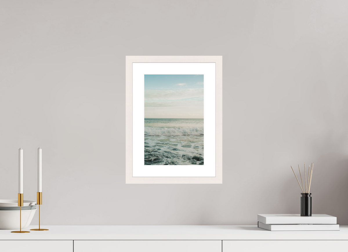 20 x 30 cm, cadre 4 blanc Vagues & Remous