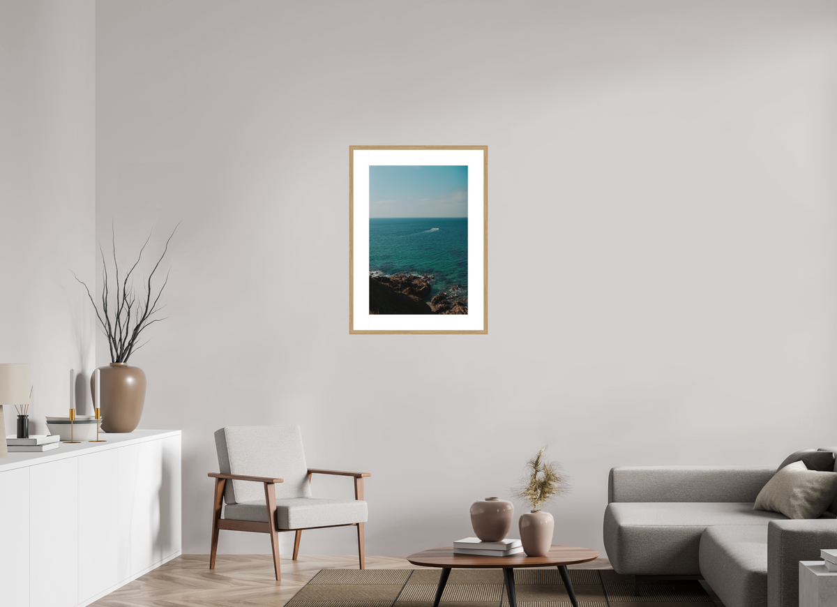 50 x 75 cm, cadre 8 naturel Adieu petit Bateau