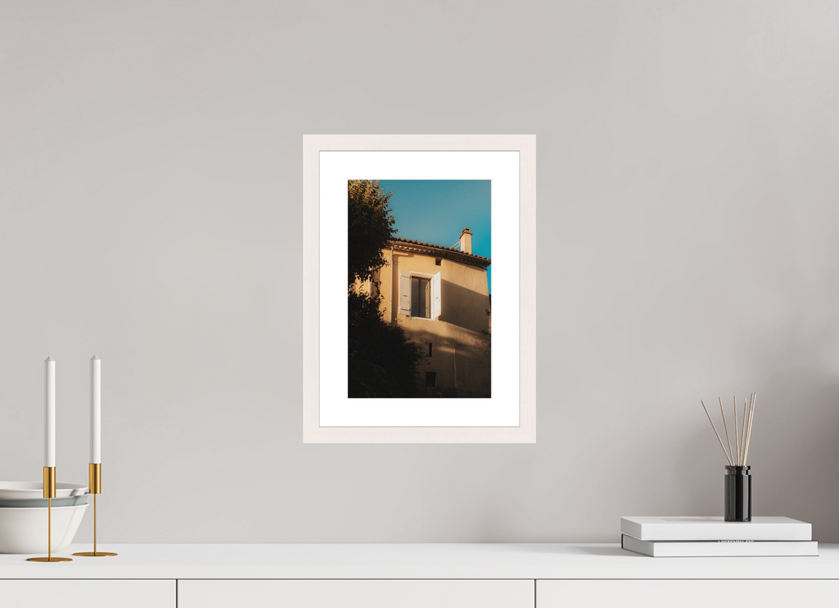 20 x 30 cm, cadre 4 blanc Lumière dorée & Fenêtre