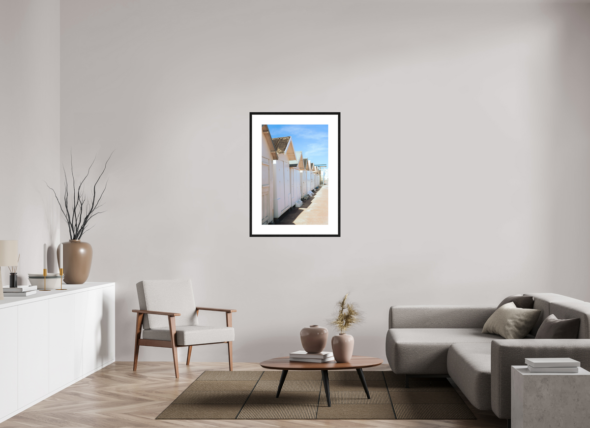 60 x 90 cm, cadre 9 noir Cabines de plage