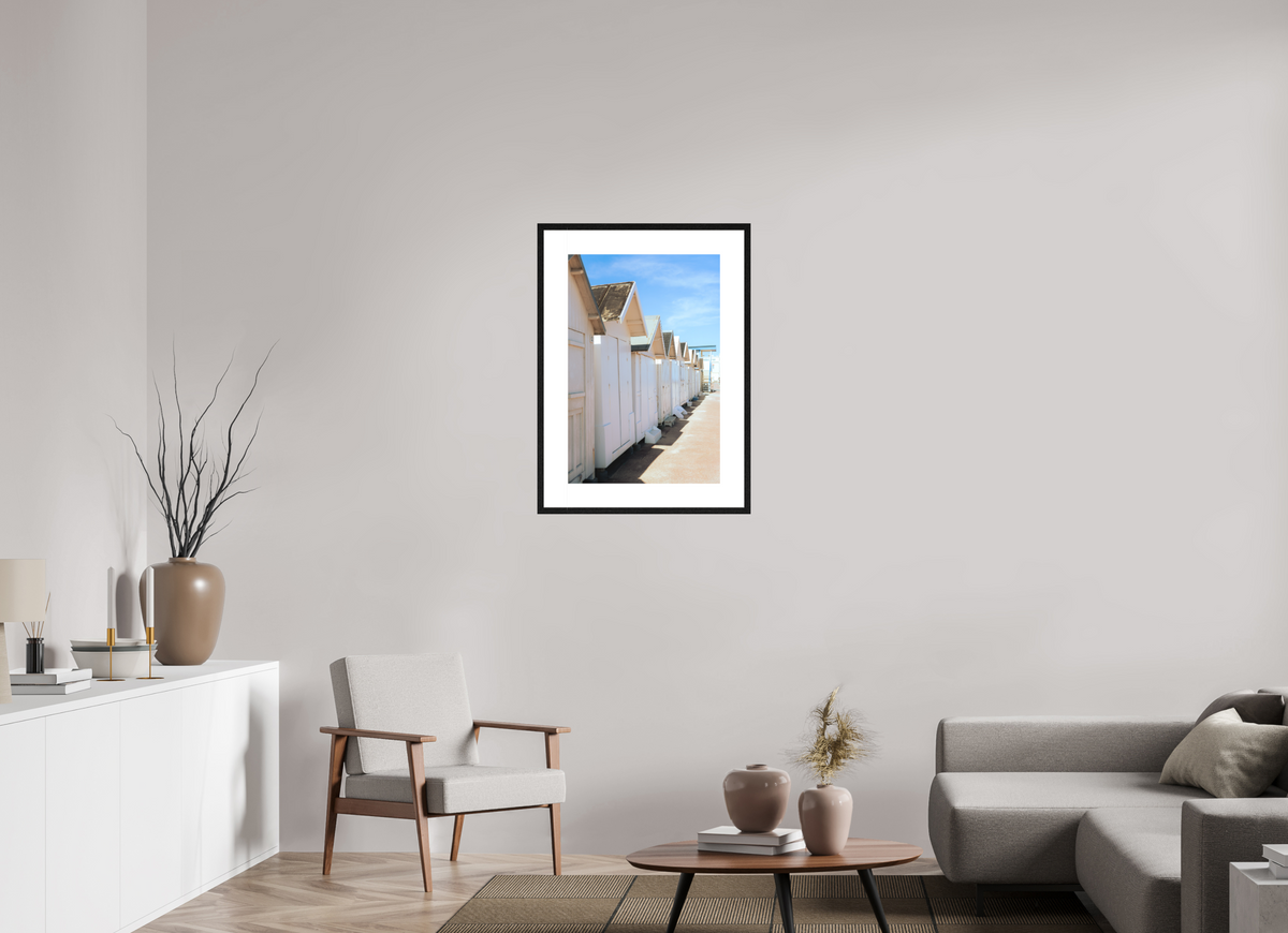50 x 75 cm, cadre 8 noir Cabines de plage
