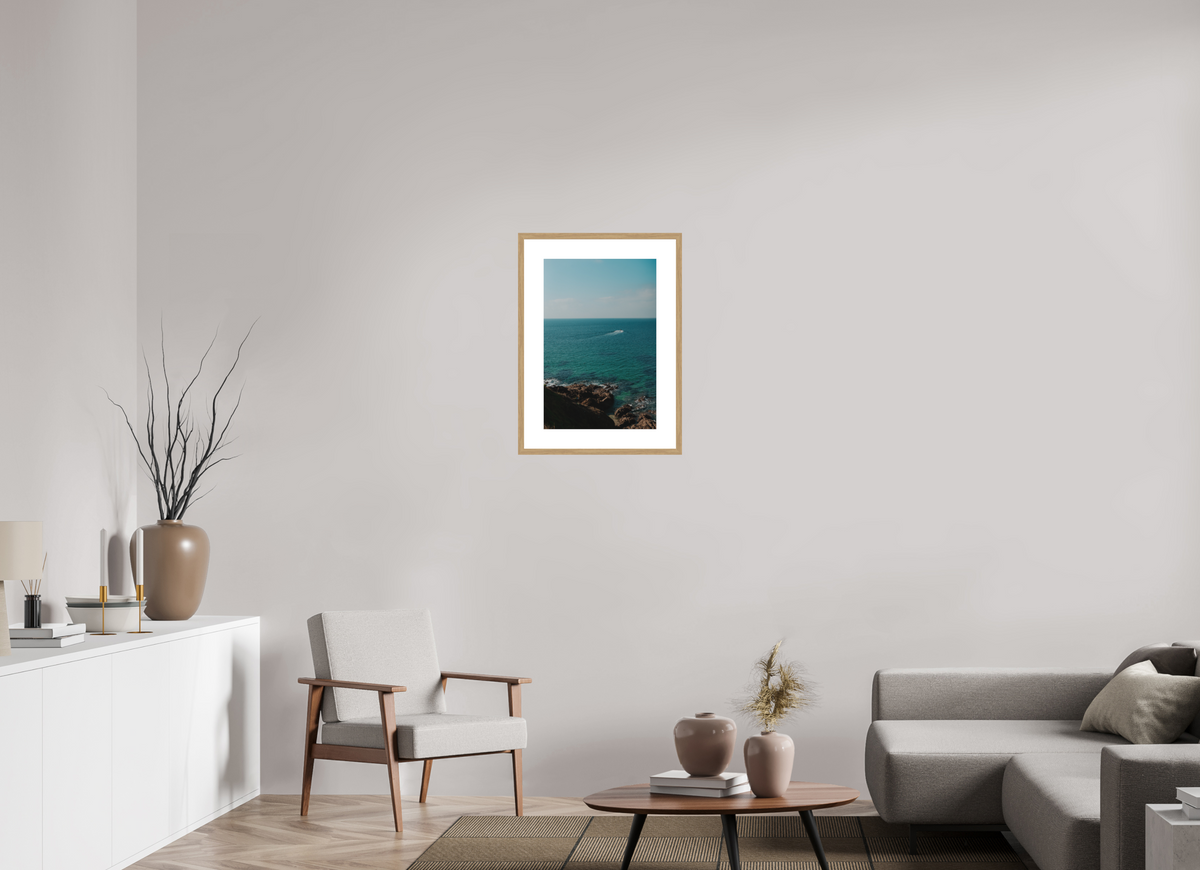 40 x 60 cm, cadre 7 naturel Adieu petit Bateau