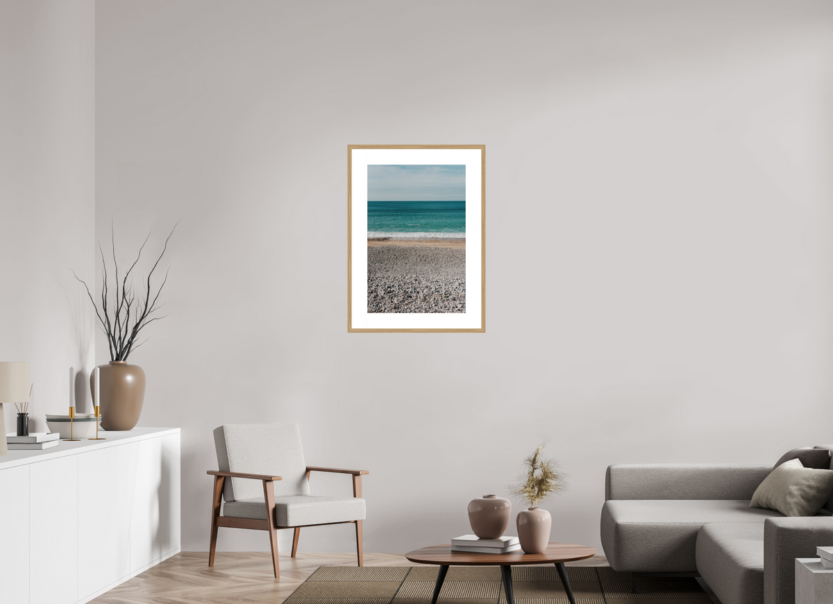 50 x 75 cm, cadre 8 naturel Mer & Galets