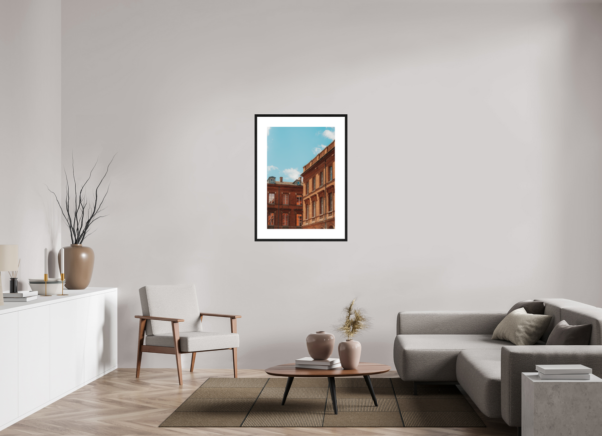 60 x 90 cm, cadre 9 noir Architecture toulousaine