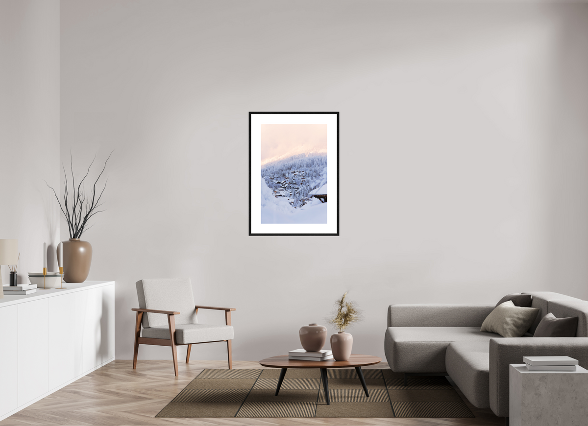 60 x 90 cm, cadre 9 noir Chalets cachés