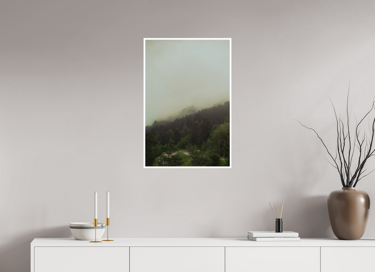 50 x 75 cm, Fine Art RAG 1 cm Forêt brumeuse