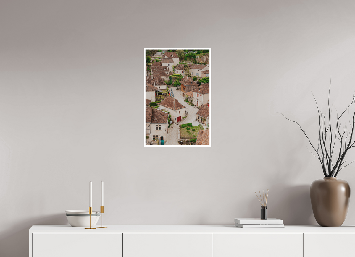 40 x 60 cm, Fine Art RAG 1 cm Village perché sur les hauteurs