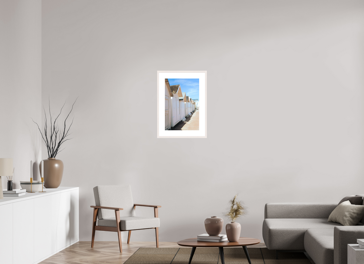 40 x 60 cm, cadre 7 blanc Cabines de plage