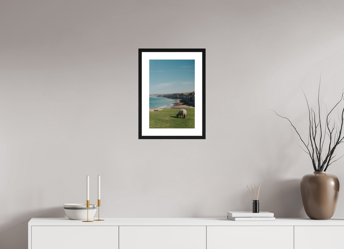 30 x 45 cm, Cadre 5 noir Mouton & Falaises normandes