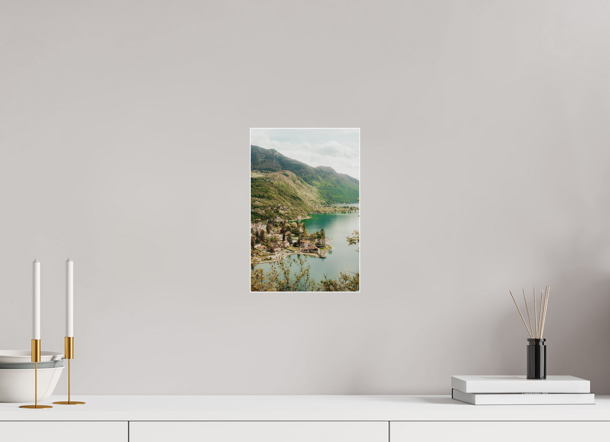 20 x 30 cm, Plexi Fine Art Blanc Entre Lac & Montagnes