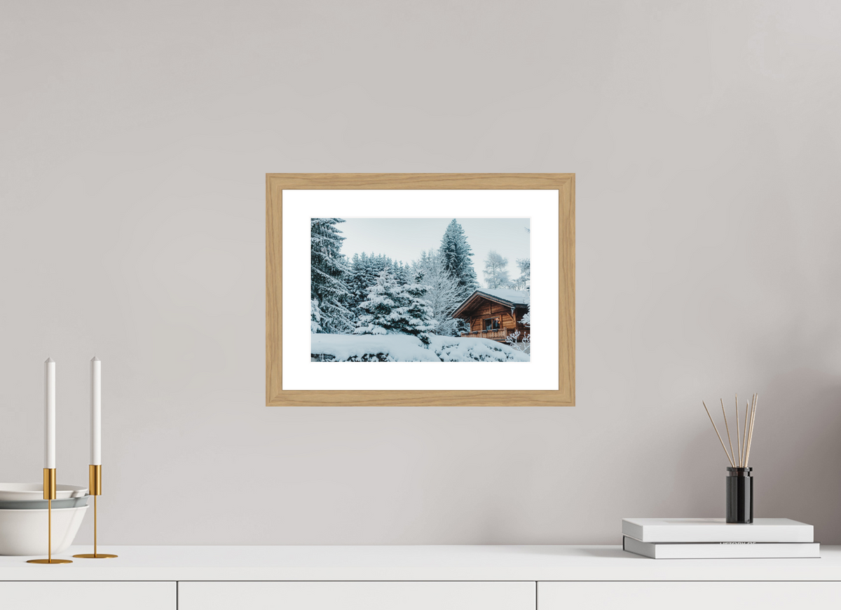 30 x 20 cm, Cadre 4 Naturel Chalet des Alpes