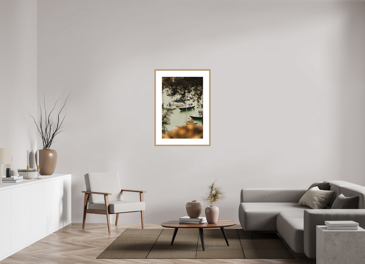 60 x 90 cm, cadre 9 naturel Les bateaux de Pornic