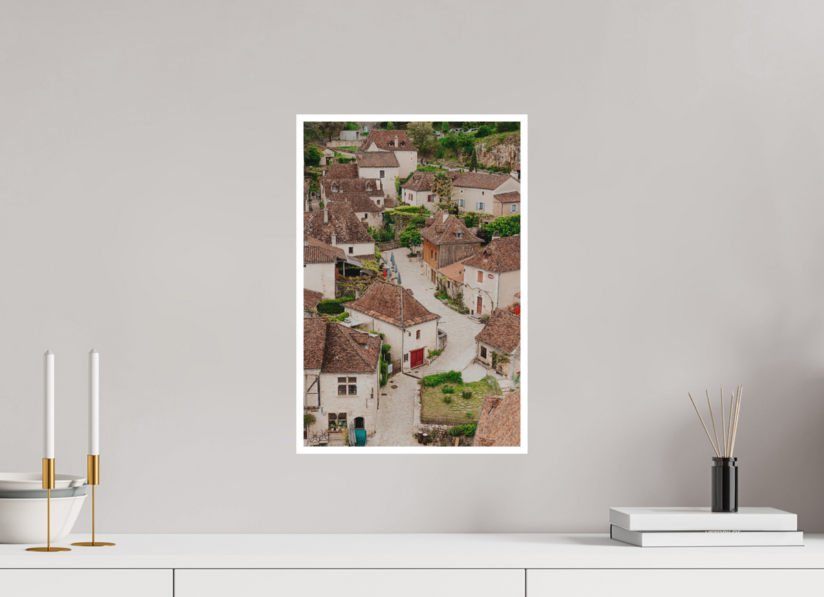 30 x 45 cm, Fine Art RAG 1 cm Village perché sur les hauteurs