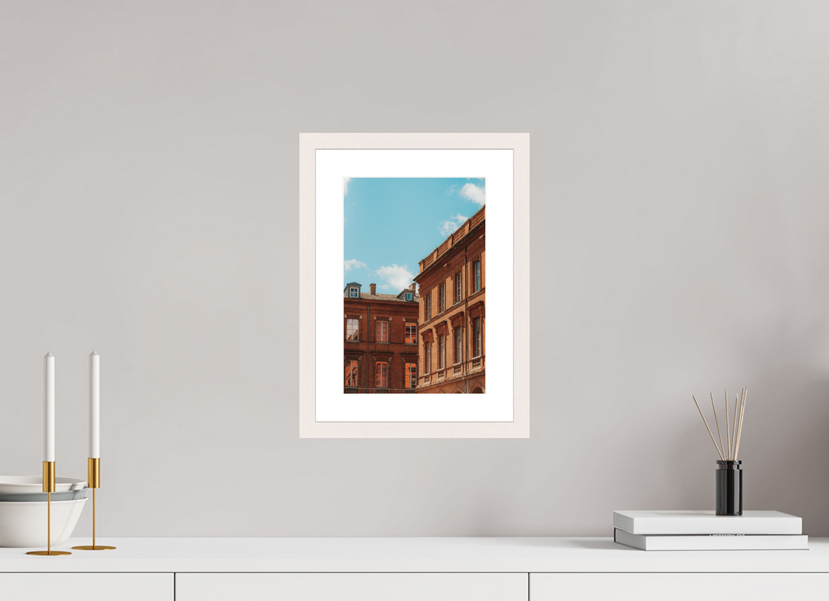 20 x 30 cm, cadre 4 blanc Architecture toulousaine