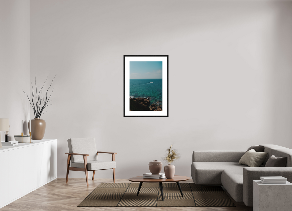 60 x 90 cm, cadre 9 noir Adieu petit Bateau