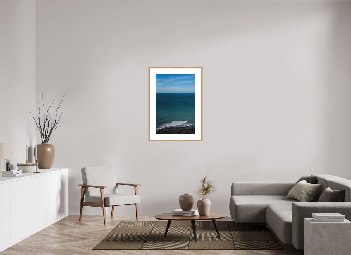 60 x 90 cm, cadre 9 naturel Des surfeurs & des vagues