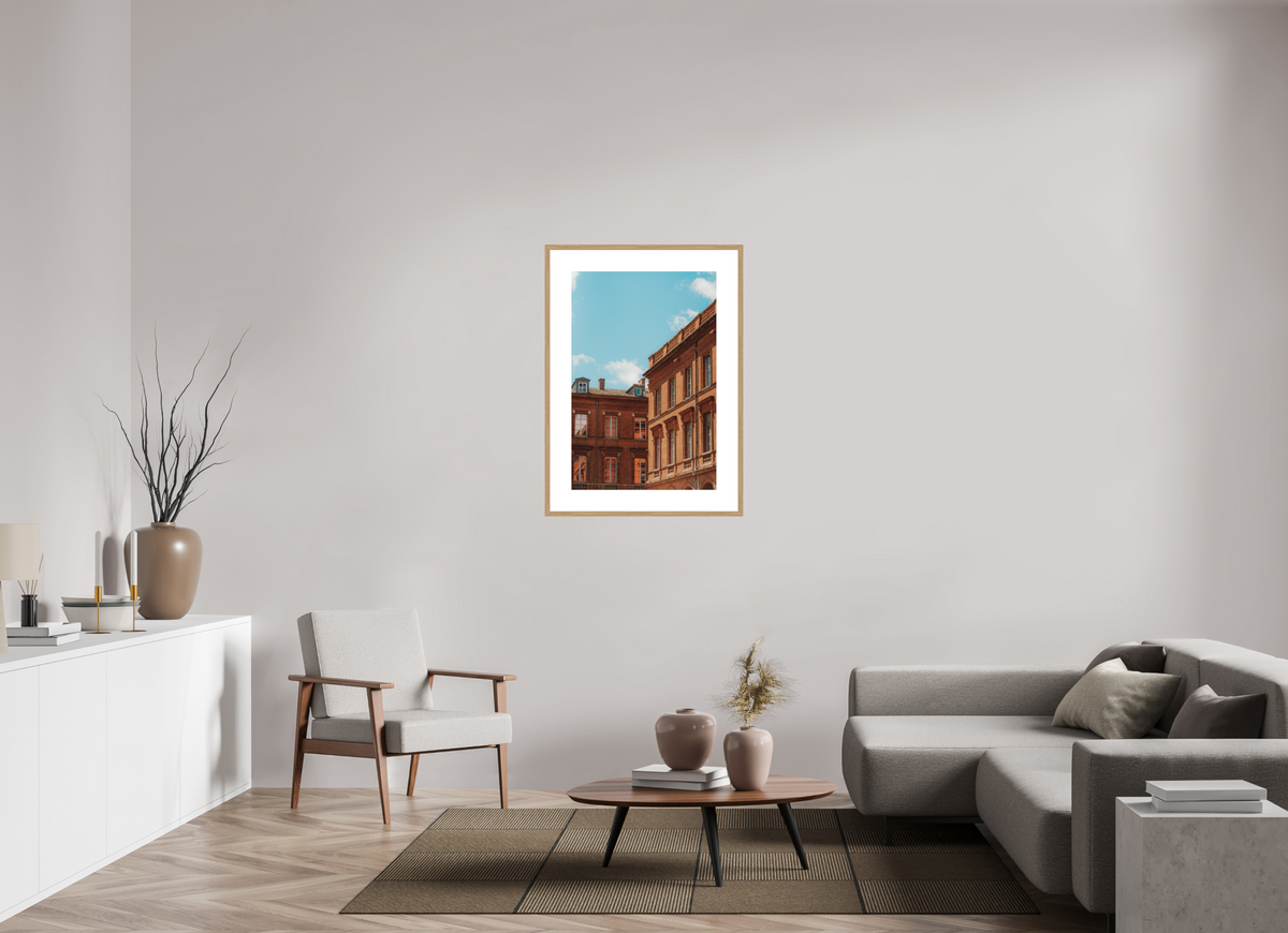 60 x 90 cm, cadre 9 naturel Architecture toulousaine
