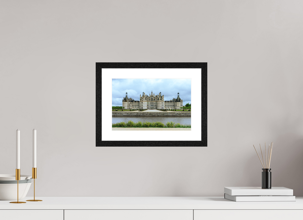 30 x 20 cm, Cadre 4 noir Le Château de Chambord