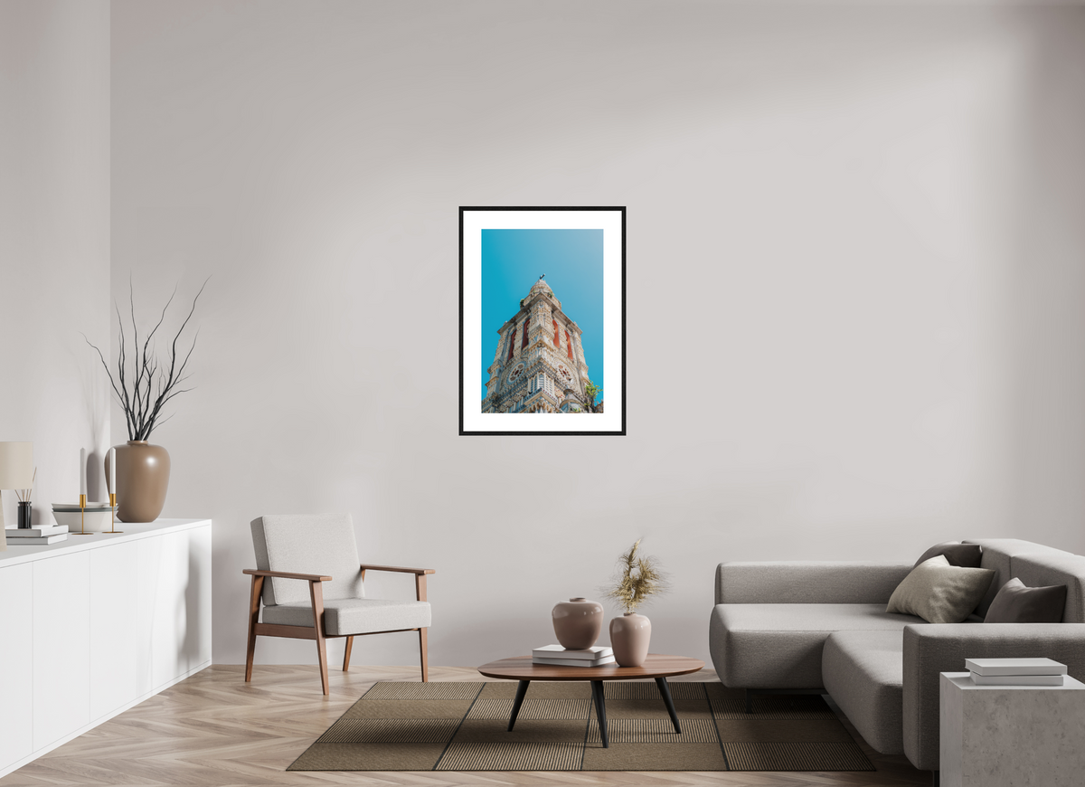 60 x 90 cm, cadre 9 noir Temple tamoul