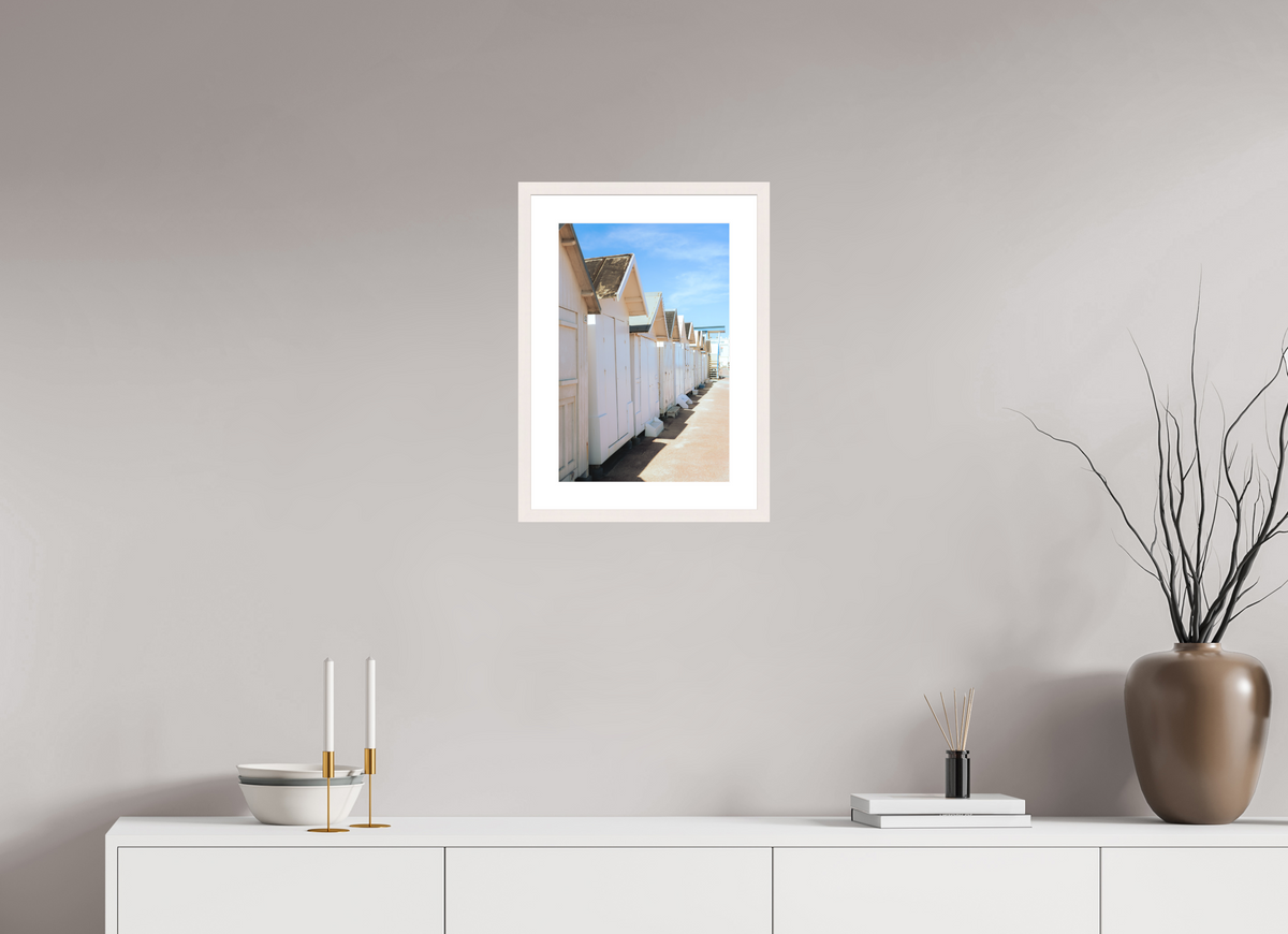 30 x 45 cm, Cadre 5 blanc Cabines de plage