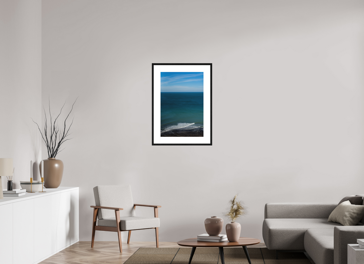 50 x 75 cm, cadre 8 noir Des surfeurs & des vagues