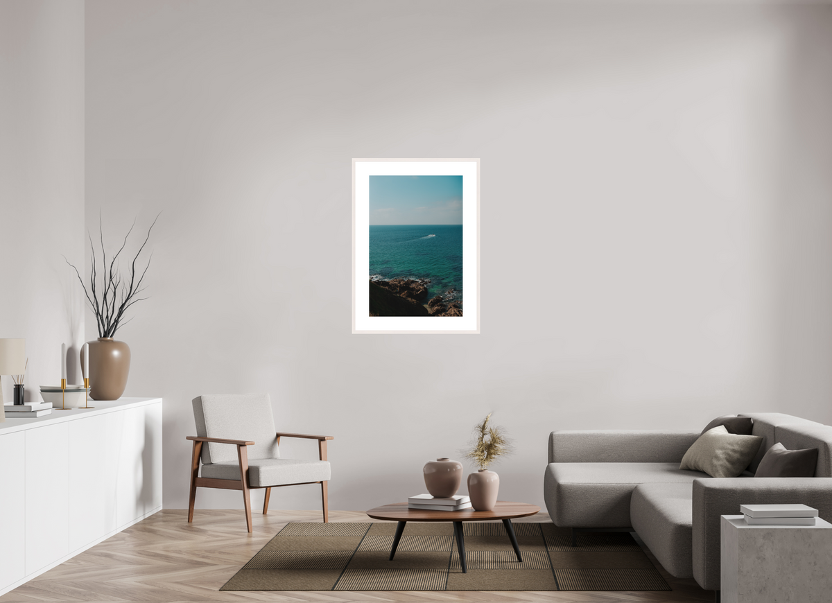 60 x 90 cm, cadre 9 blanc Adieu petit Bateau