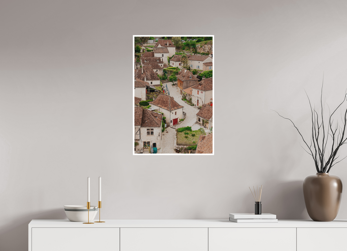 50 x 75 cm, Fine Art RAG 1 cm Village perché sur les hauteurs